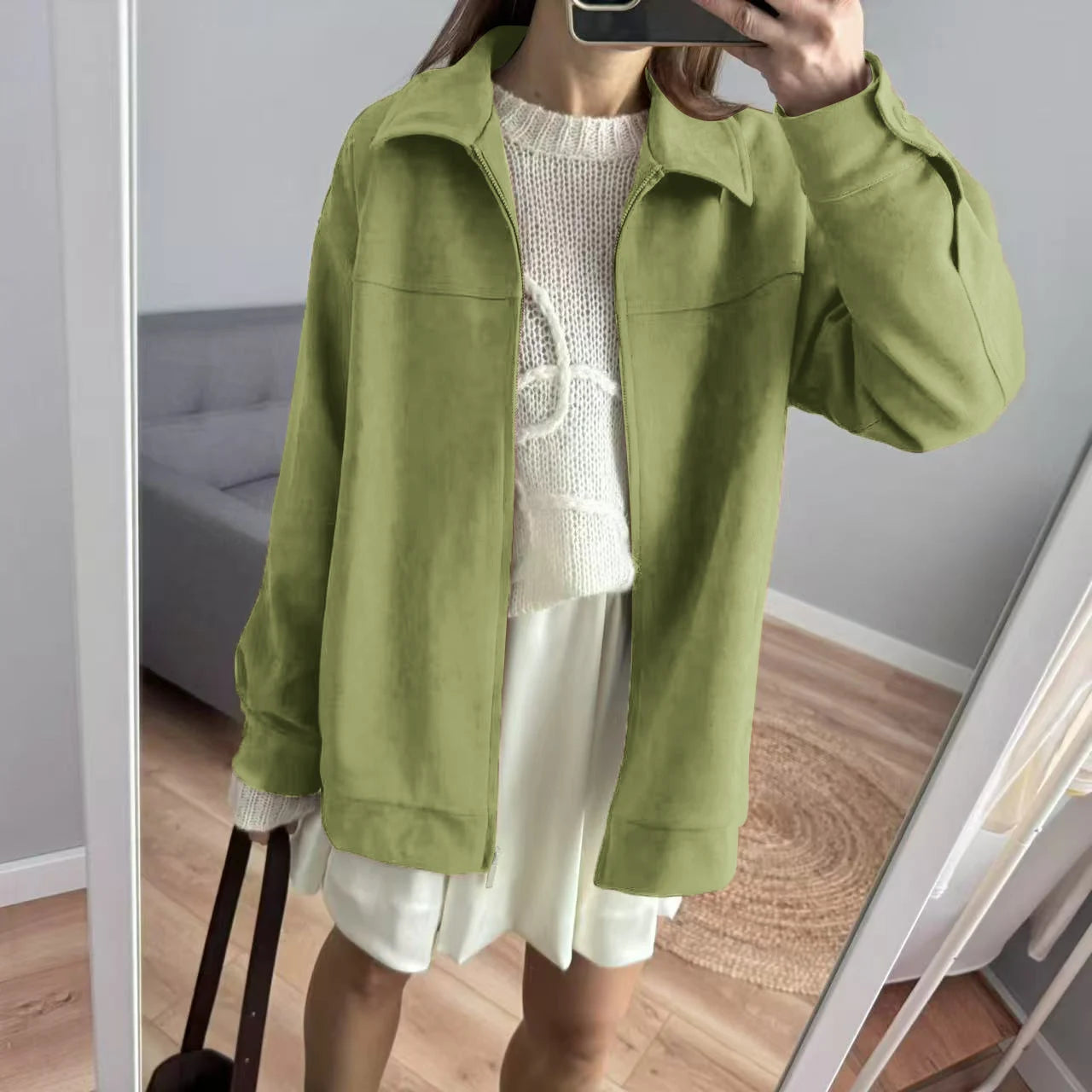 2025 Fall / Autumn Winter New Women Fashion Suede Basic Jacket Basic Blazer