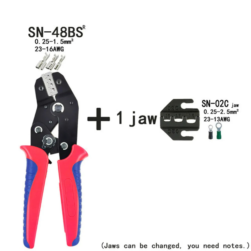 Crimping Pliers Set SN-48BS(=SN-48B+SN-28B) Jaw Kit for 2.8 4.8 6.3 VH3.96/Tube/Insulation Terminals Electrical Clamp Min Tools