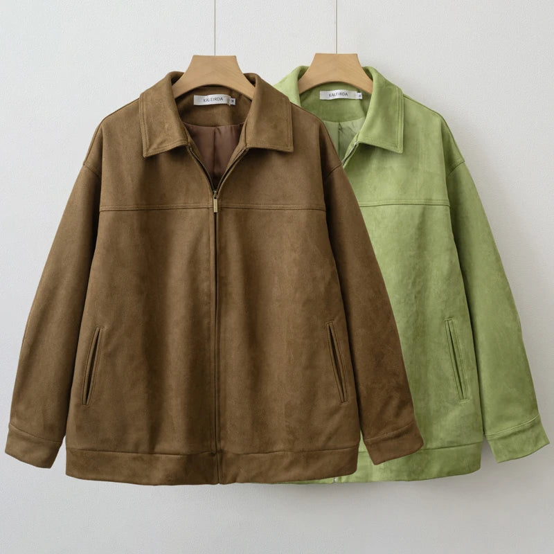 2025 Fall / Autumn Winter New Women Fashion Suede Basic Jacket Basic Blazer