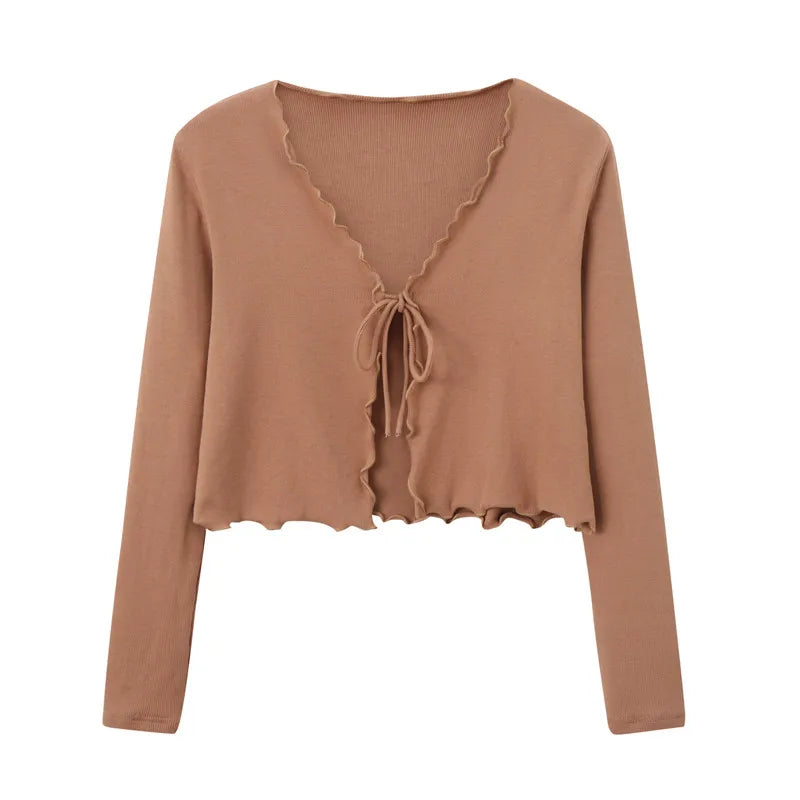 AS 2024 summer woman clothes lettuce cardigan + dress Ruffle Maxi Set nature fiber brand ribbing fabric(ship out in 1 day)