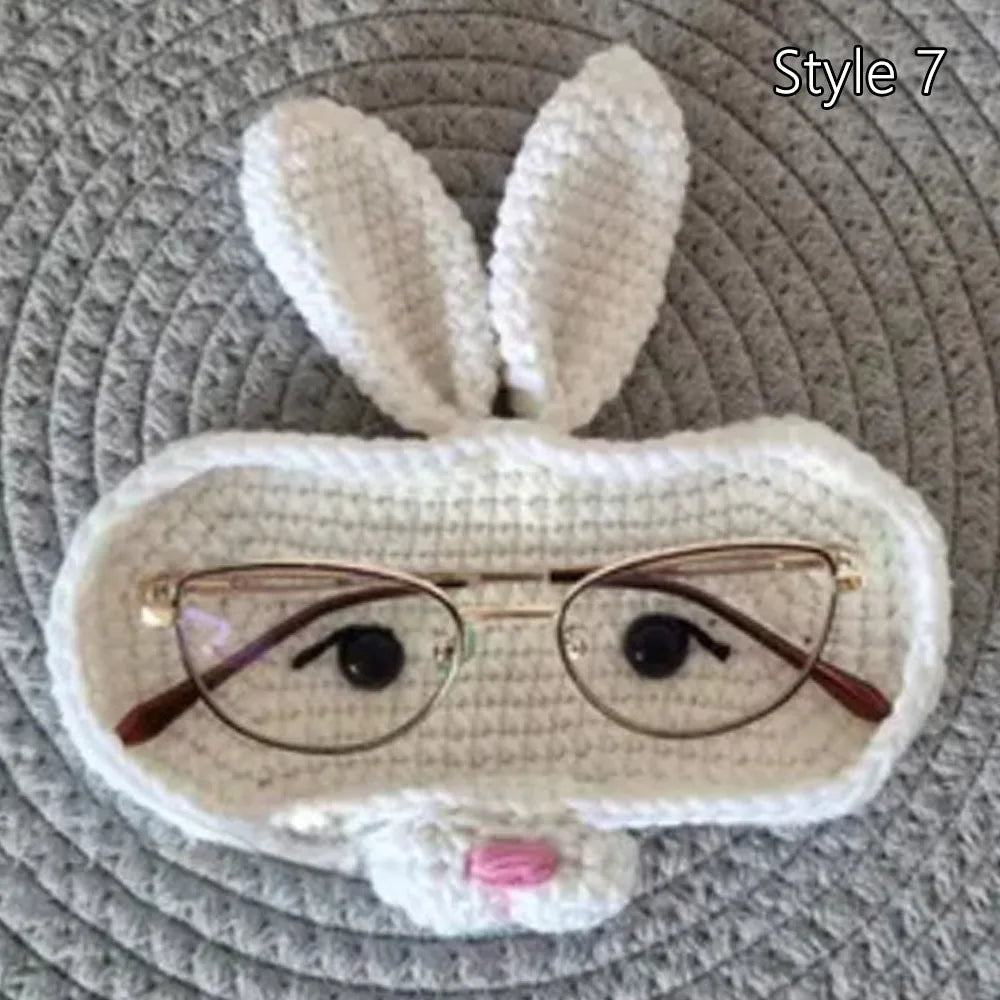 Handmade Crochet Bear Eyeglass Holder Tray – Cute Desktop Organiser & Mother's Day Gift