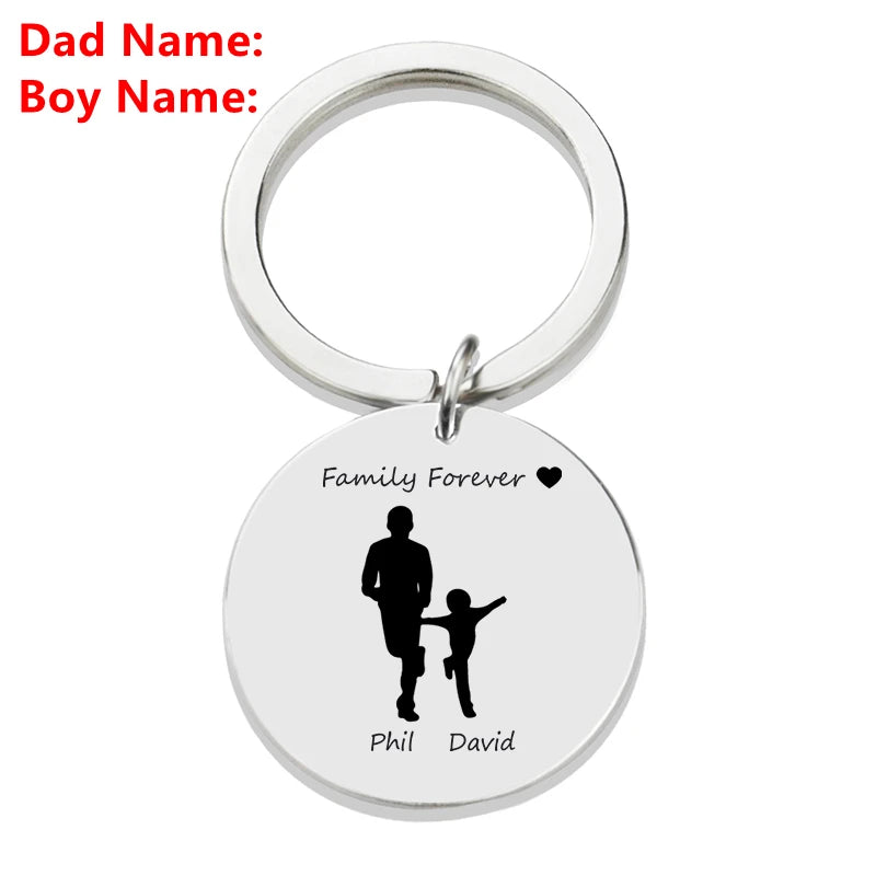 Personalised Family Name Keychain – Custom Engraved Stainless Steel Gift