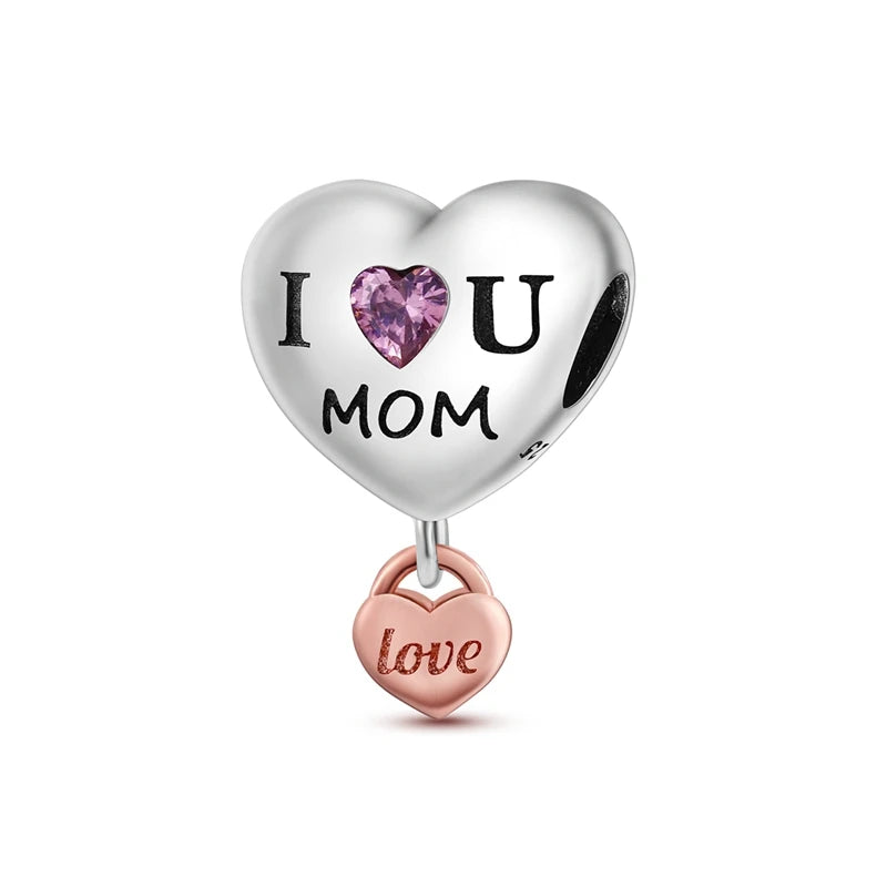 925 Sterling Silver Heart Charm Bead – Mother's Day DIY Bracelet & Necklace Gift