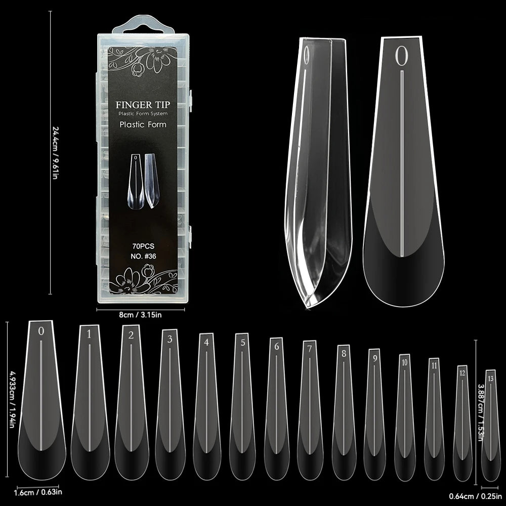 140pcs Dragon Claw Clear Dual Nail Form 3D Cat Claw Hawk Sculptural Nail Tips Full Cover Molds for Poly Nail Gel Extension