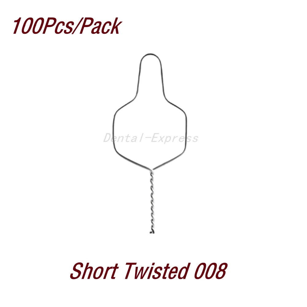 100Pcs/Pack Dental Orthodontic Kobayashi Wire Preformed Ligature Wire  Long Short Twist Weld 0.008-0.014 for Metal Bracket Brace