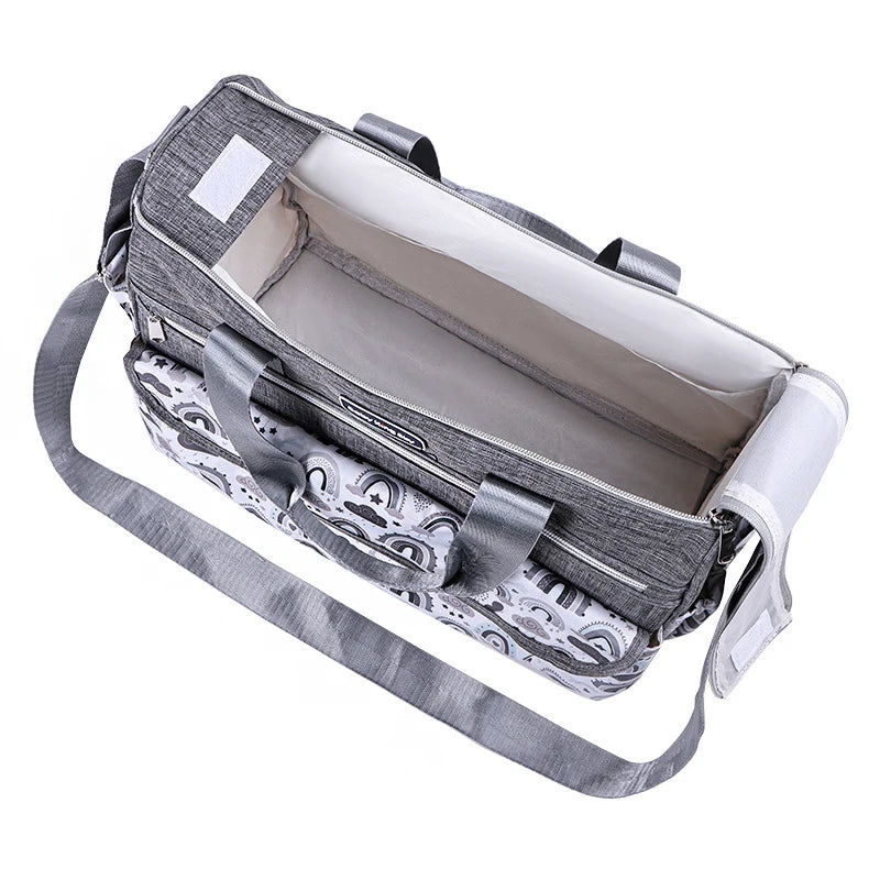 Cloud Print Crossbody Mummy Bag – Large Capacity Travel Diaper Bag