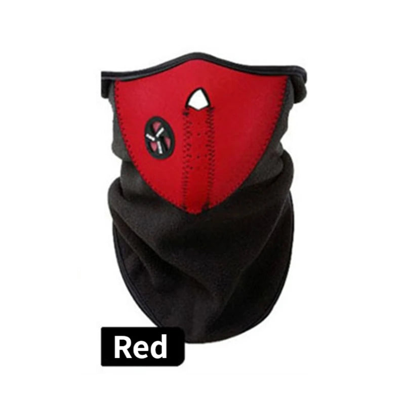 Winter Cycling Mask Warm Windproof Dustproof Motocycle Half Face Cover Breathable Mesh Polar Fleece Thermal Ski Face Mask