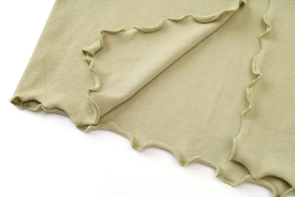 AS 2024 summer woman clothes lettuce cardigan + dress Ruffle Maxi Set nature fiber brand ribbing fabric(ship out in 1 day)
