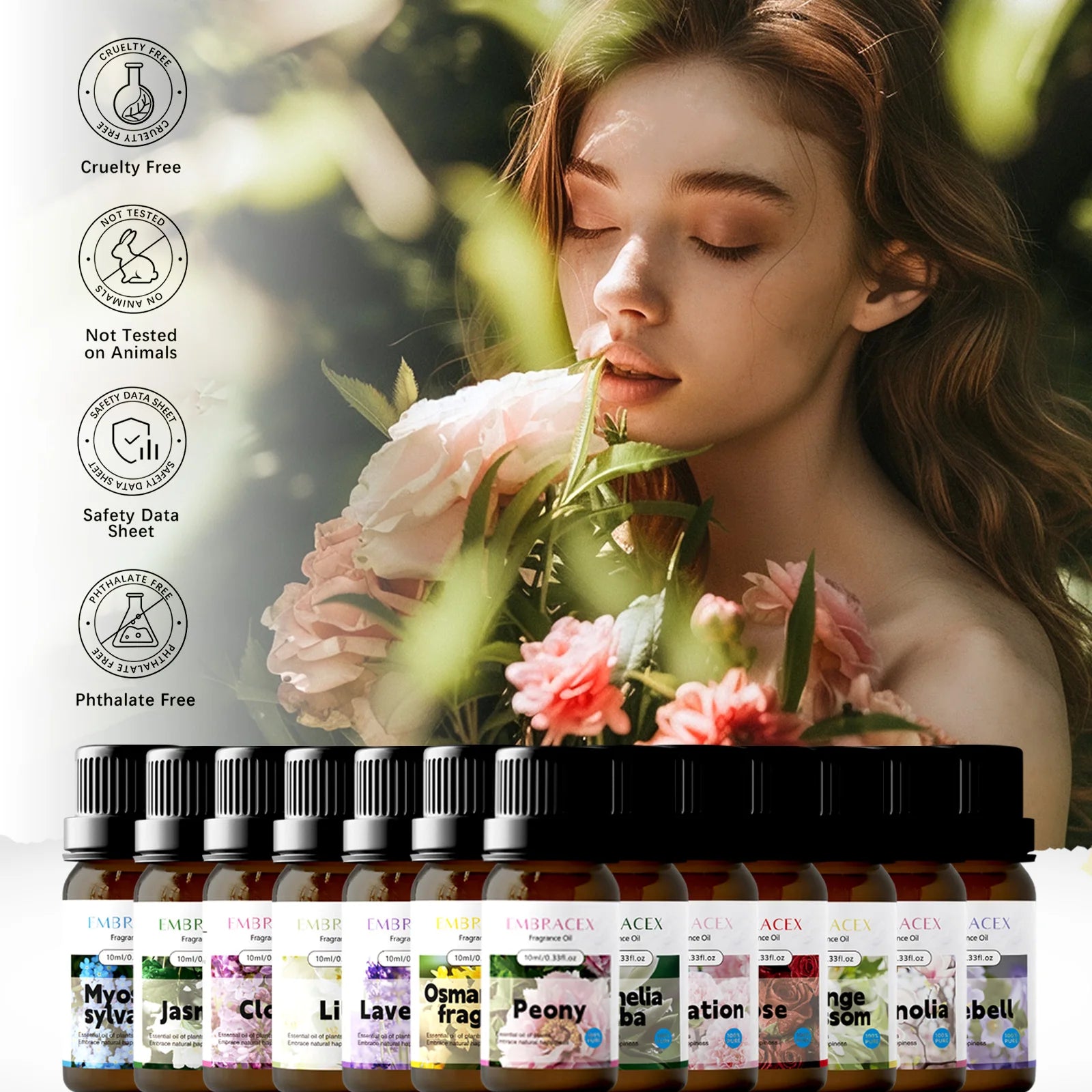 21Type Floral Perfume Oil Flower Fragance Skincare Essential Oils Perfumes Women Body Massage Oil Funny Gifts Mother Day Gift