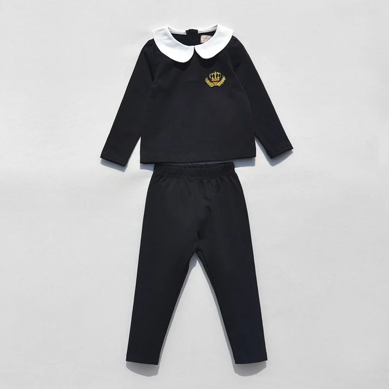 Ali Plus SS25 Shabbos pajama white and black girls boys baby toddler lounge robe with embroidered red crown