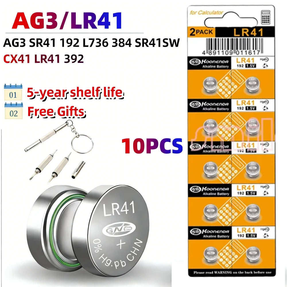 10PCS AG13 LR44 1.5V Button Batteries LR41 LR1130 LR626 SR621SW SR626SW SR920SW SR721SW Alkaline battery Cell Coin for Watch Toy