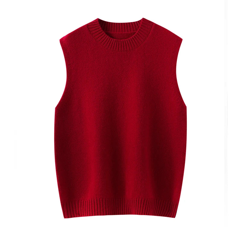 WinvyNee 2025 Women's Wool Vest O Neck Clothing Casual Warm Outerwears Waistcoat Ladies Tops Knitted Sweaters Autumn C1002050