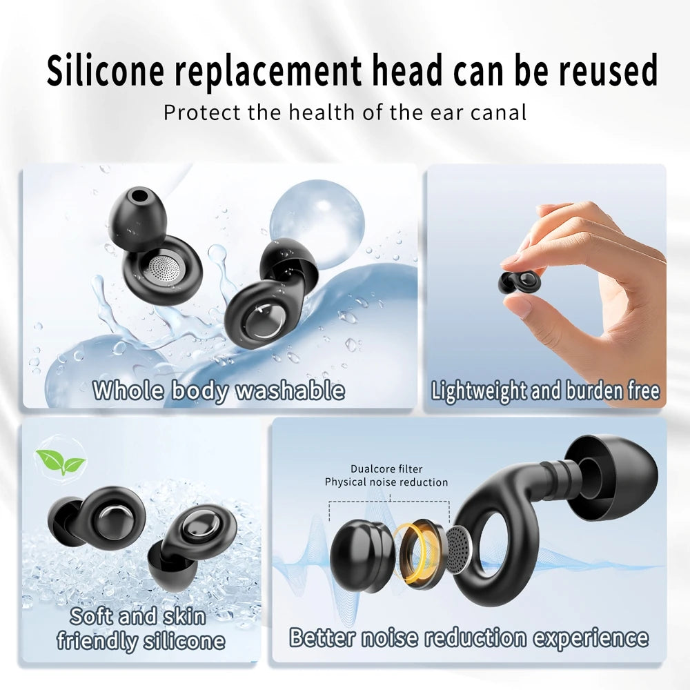 Anti-noise Earplugs Silicone Ear Plug Noise Cancelling for Sleep Anti Snoring Motorcycle Earplug Noise Insulation Ear Protectors