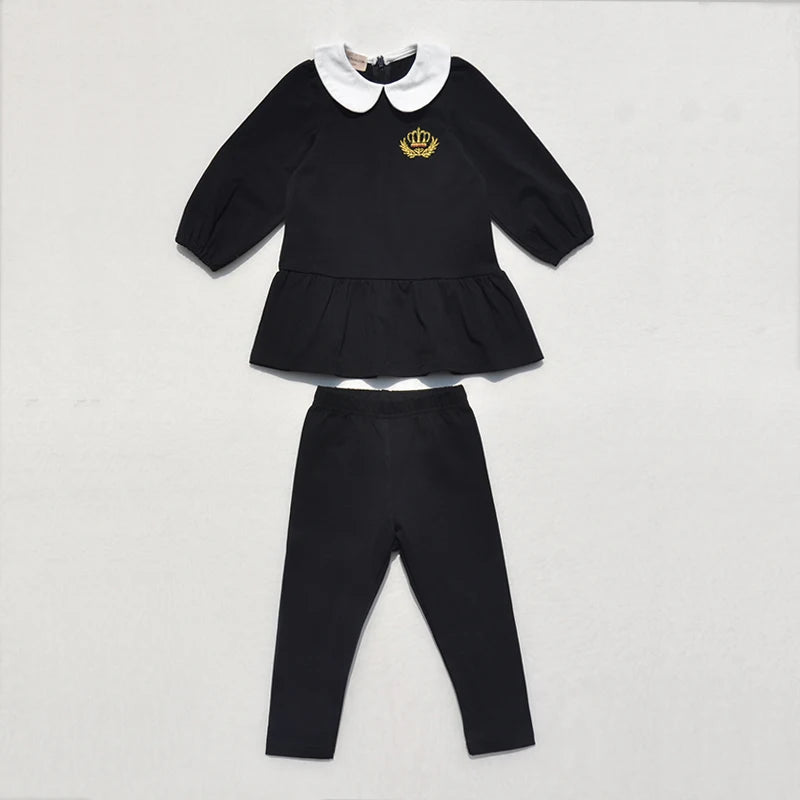 Ali Plus SS25 Shabbos pajama white and black girls boys baby toddler lounge robe with embroidered red crown