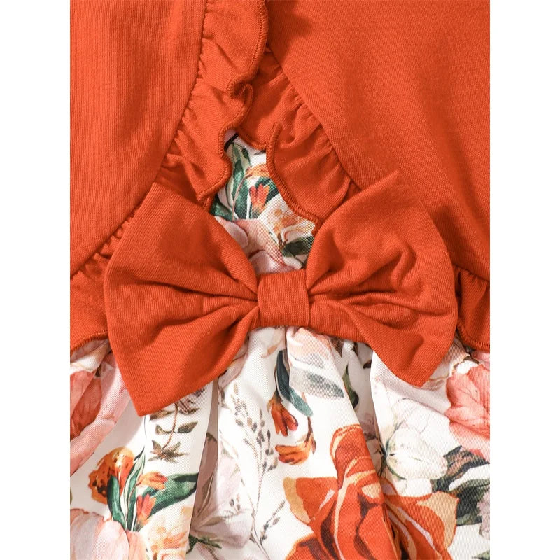 Clothes for Kids Girl 1-6 Years 2PCS Set Sling Floral Dress Solid Short Sleeves Overcoat Costume Summer Dress Girl Outfit