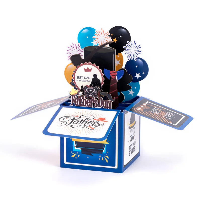 3D Purple Floral Pop-up Mother's Day Card with Envelope – Laser Cut Gift for Mum