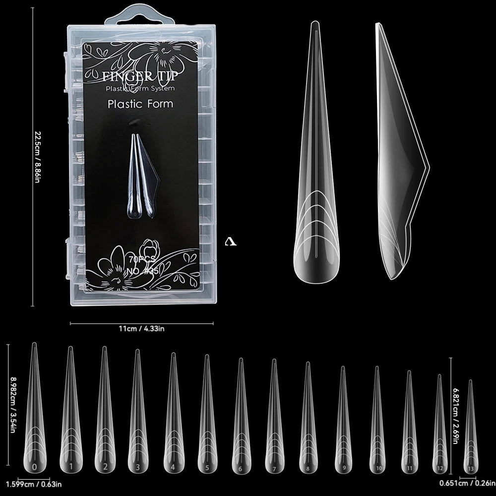 140pcs Dragon Claw Clear Dual Nail Form 3D Cat Claw Hawk Sculptural Nail Tips Full Cover Molds for Poly Nail Gel Extension