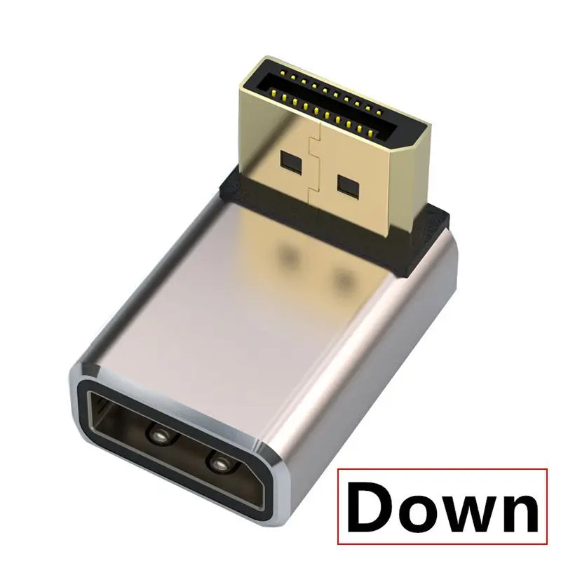 8K 1.4 Version Metal Shell DP Revolving Mother 90 Degree Vertical Bending High-Definition Adapter Support 8k@60Hz DisplayPort