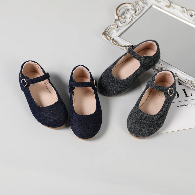 AS Kids Shoes Children Shoes Baby Girls Gray Shoes Toddler Slip On Flats Boys Fashion Oxford Princess Platform Party Mary Jane
