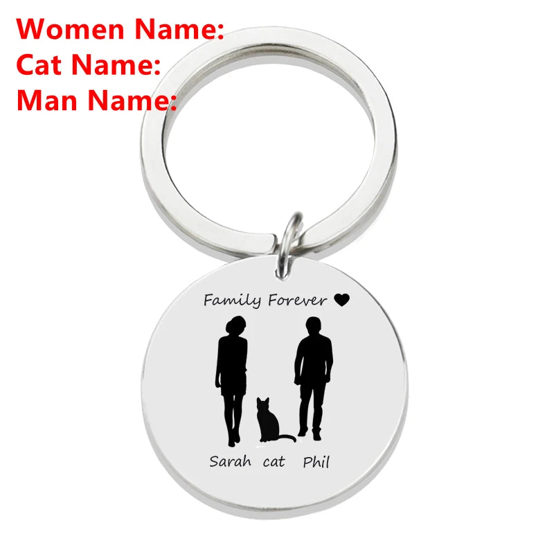 Personalised Family Name Keychain – Custom Engraved Stainless Steel Gift