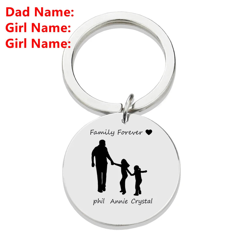 Personalised Family Name Keychain – Custom Engraved Stainless Steel Gift