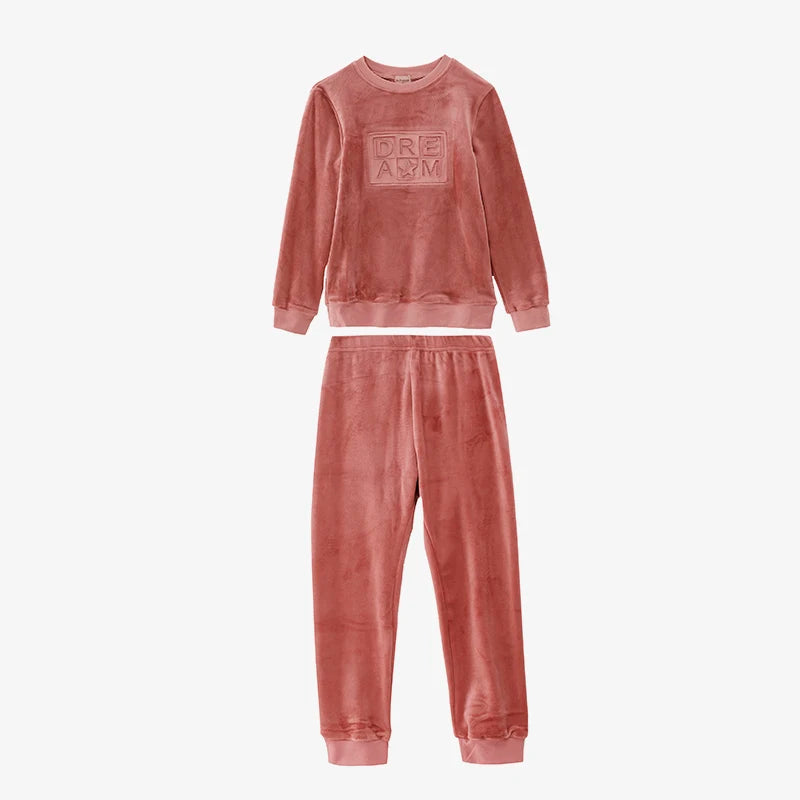 Ali Plus AW25 Kids Embossed Velour Boy And Girl Set Baby Stretchy