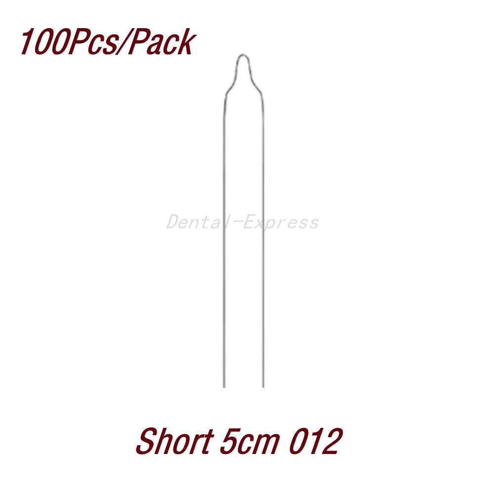 100Pcs/Pack Dental Orthodontic Kobayashi Wire Preformed Ligature Wire  Long Short Twist Weld 0.008-0.014 for Metal Bracket Brace