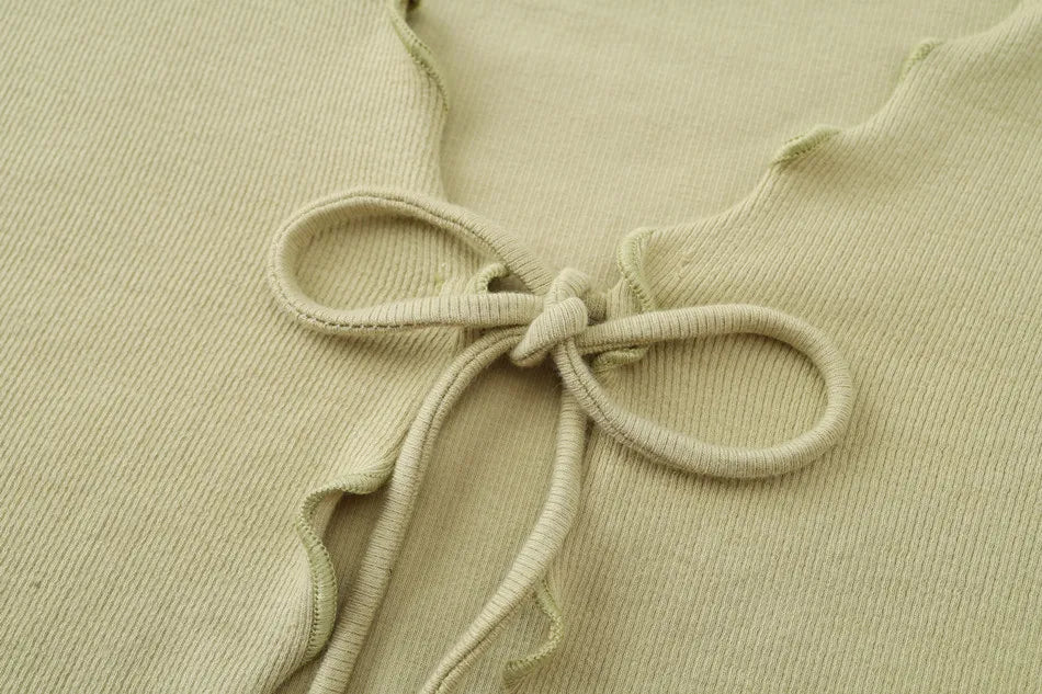 AS 2024 summer woman clothes lettuce cardigan + dress Ruffle Maxi Set nature fiber brand ribbing fabric(ship out in 1 day)