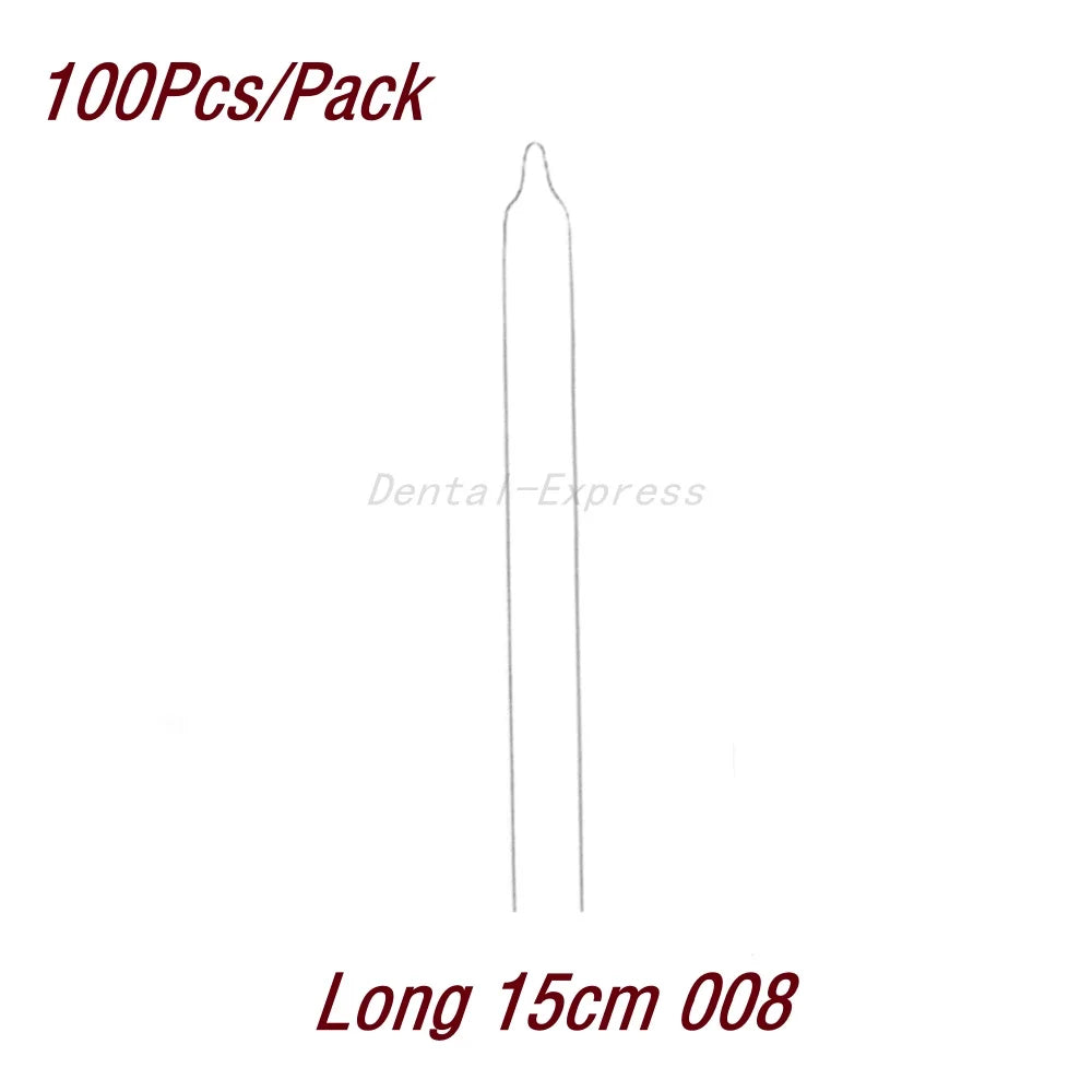 100Pcs/Pack Dental Orthodontic Kobayashi Wire Preformed Ligature Wire  Long Short Twist Weld 0.008-0.014 for Metal Bracket Brace