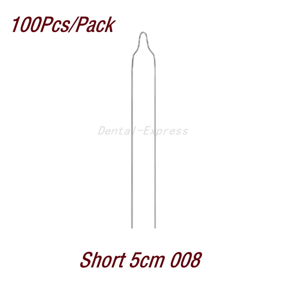 100Pcs/Pack Dental Orthodontic Kobayashi Wire Preformed Ligature Wire  Long Short Twist Weld 0.008-0.014 for Metal Bracket Brace