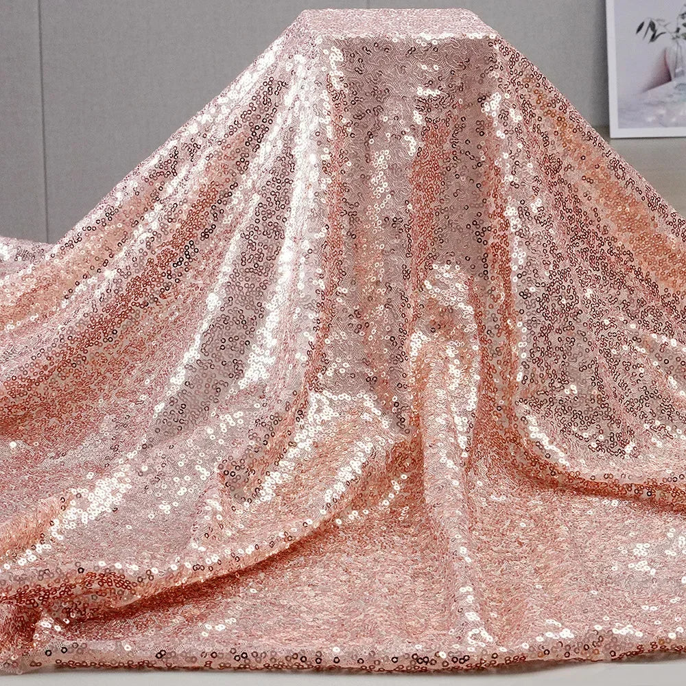 3mm Illusion Small Sequin Embroidered Fabric Stage Evening Dress Embroidered Fabric Background Tablecloth Luggage Fabric