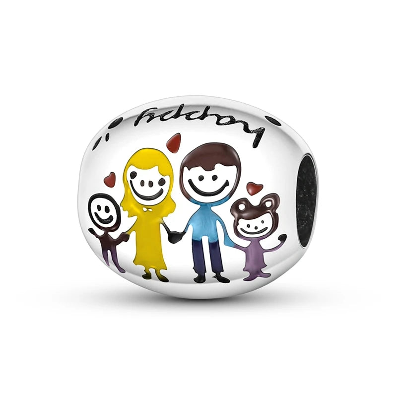 925 Sterling Silver Heart Charm Bead – Mother's Day DIY Bracelet & Necklace Gift