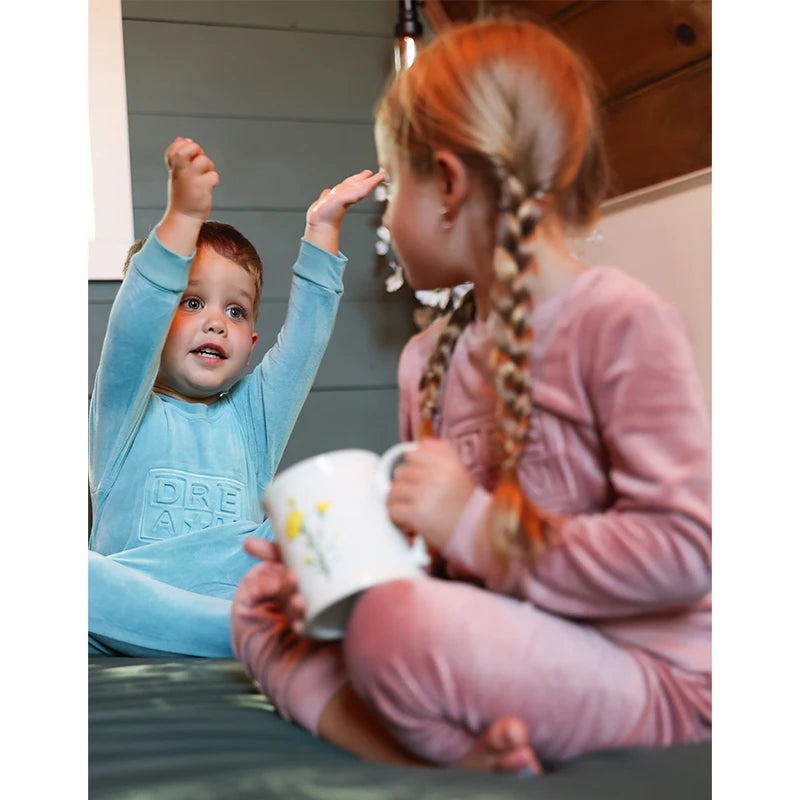 Ali Plus AW25 Kids Embossed Velour Boy And Girl Set Baby Stretchy