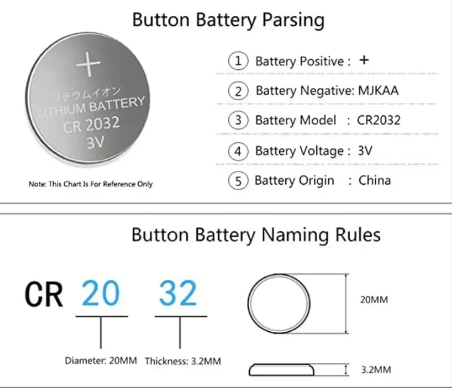 25/50PCS CR2032 CR 2032 cr2032 Button Battery 3V Lithium Battery For Toys Calculator Car Watch Remote Control Button Coin Cell