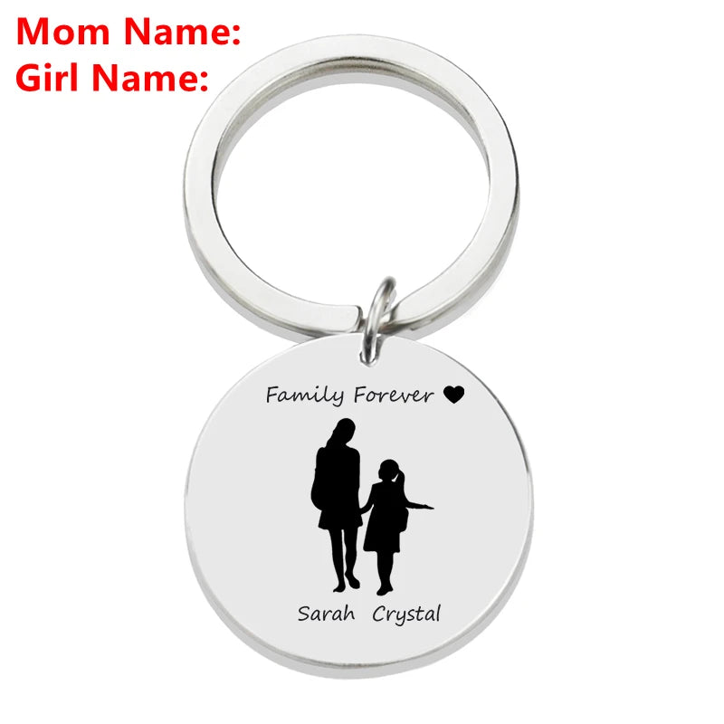 Personalised Family Name Keychain – Custom Engraved Stainless Steel Gift