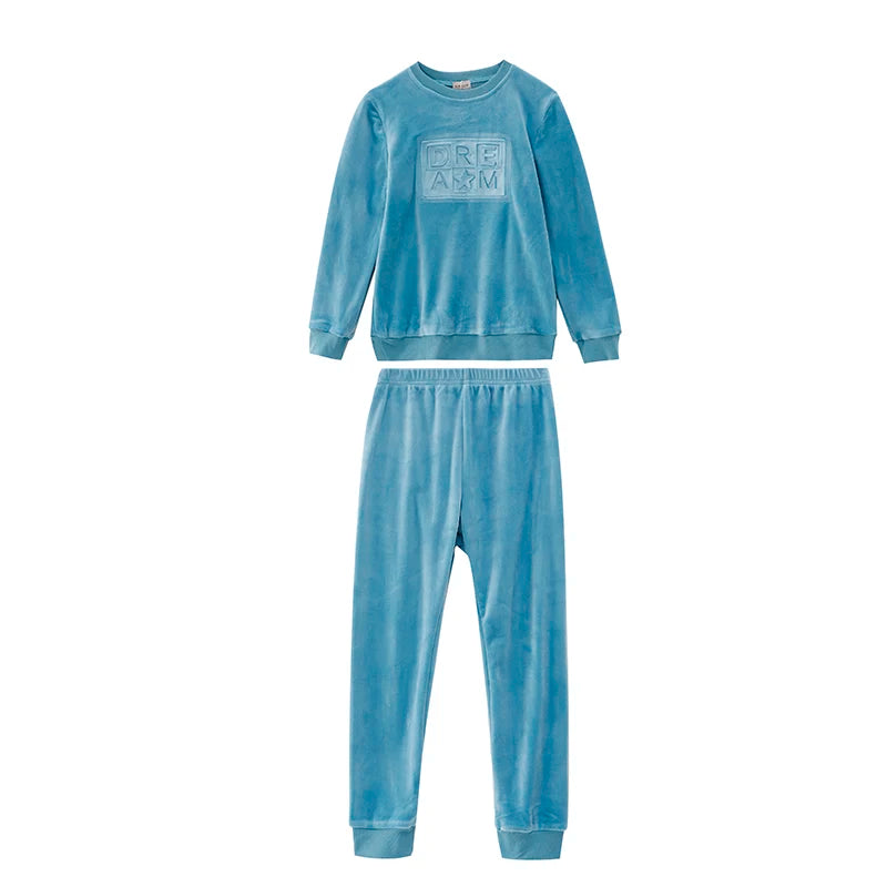 Ali Plus AW25 Kids Embossed Velour Boy And Girl Set Baby Stretchy