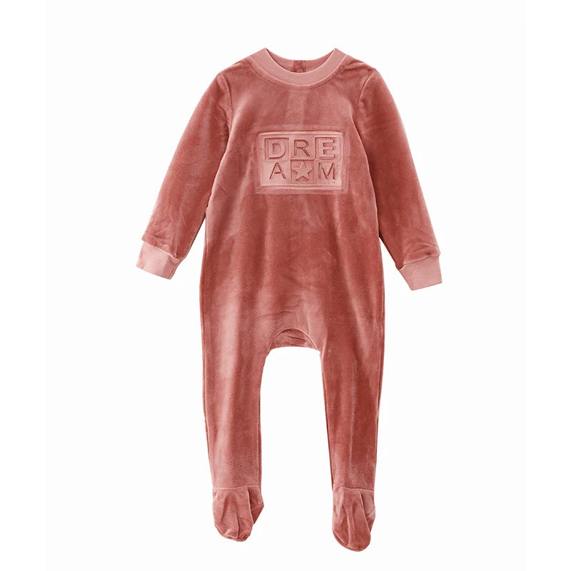 Ali Plus AW25 Kids Embossed Velour Boy And Girl Set Baby Stretchy