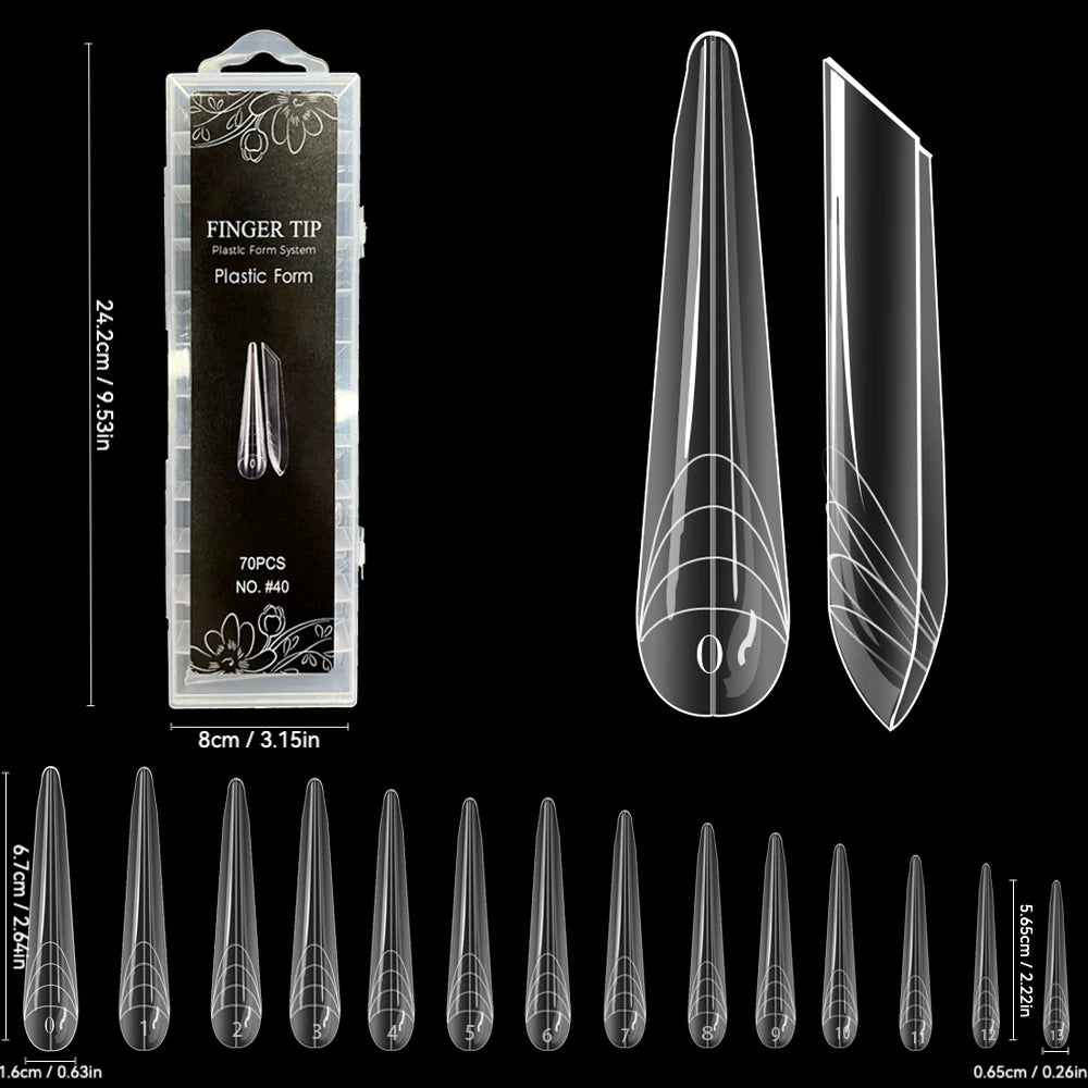 140pcs Dragon Claw Clear Dual Nail Form 3D Cat Claw Hawk Sculptural Nail Tips Full Cover Molds for Poly Nail Gel Extension