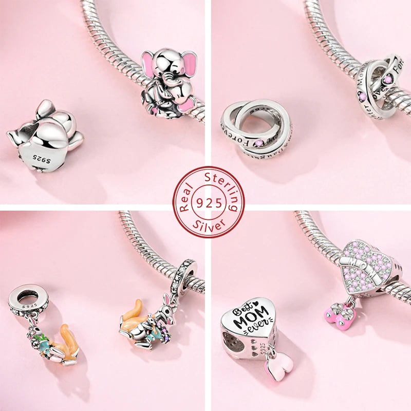 925 Sterling Silver Heart Charm Bead – Mother's Day DIY Bracelet & Necklace Gift