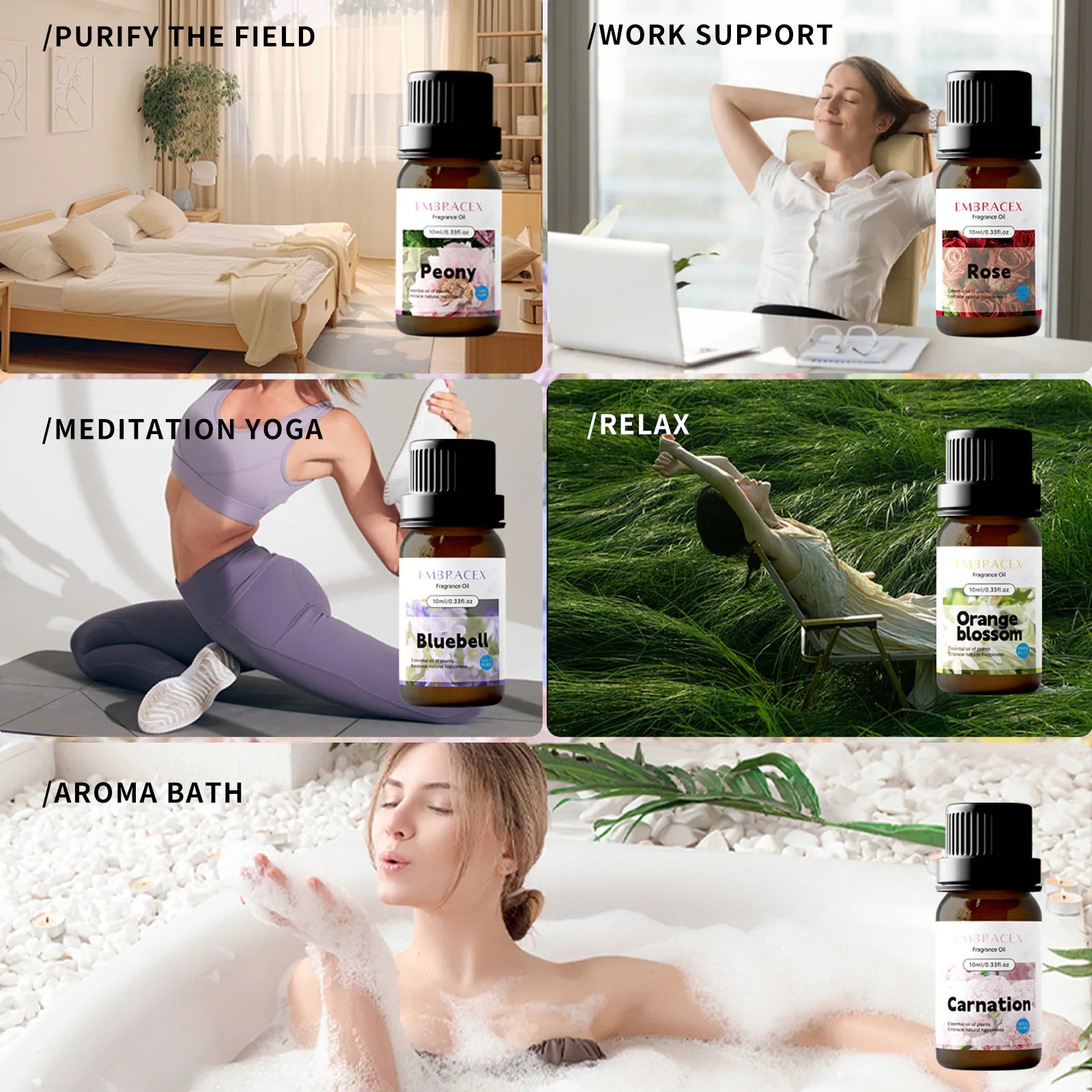 21Type Floral Perfume Oil Flower Fragance Skincare Essential Oils Perfumes Women Body Massage Oil Funny Gifts Mother Day Gift