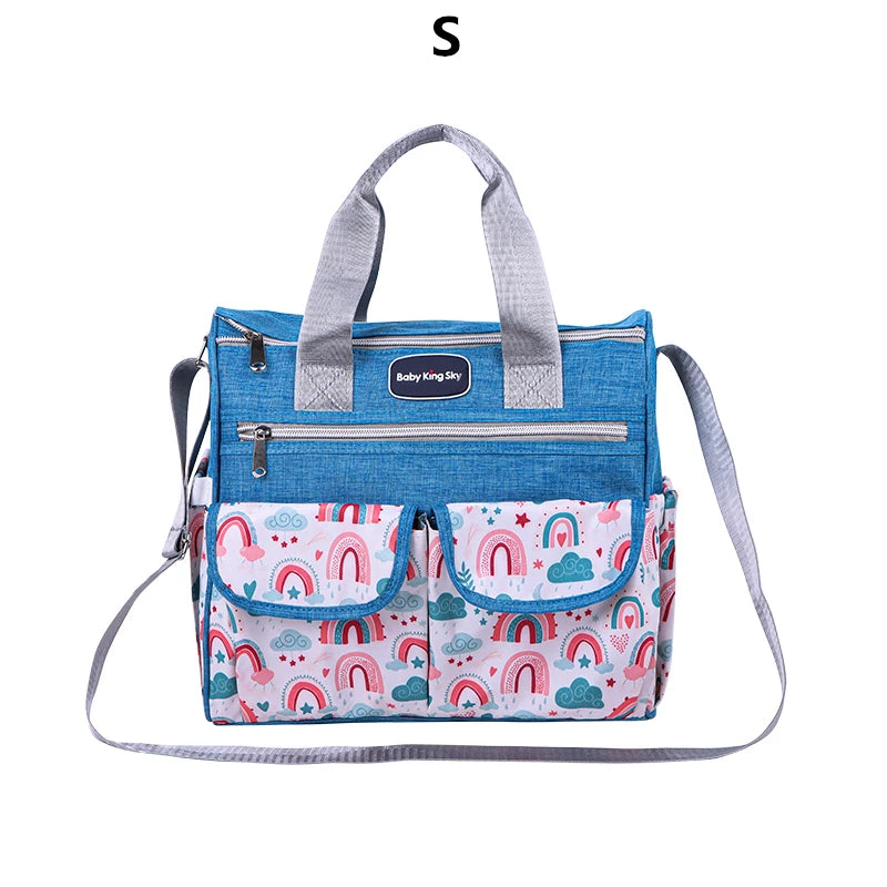 Cloud Print Crossbody Mummy Bag – Large Capacity Travel Diaper Bag