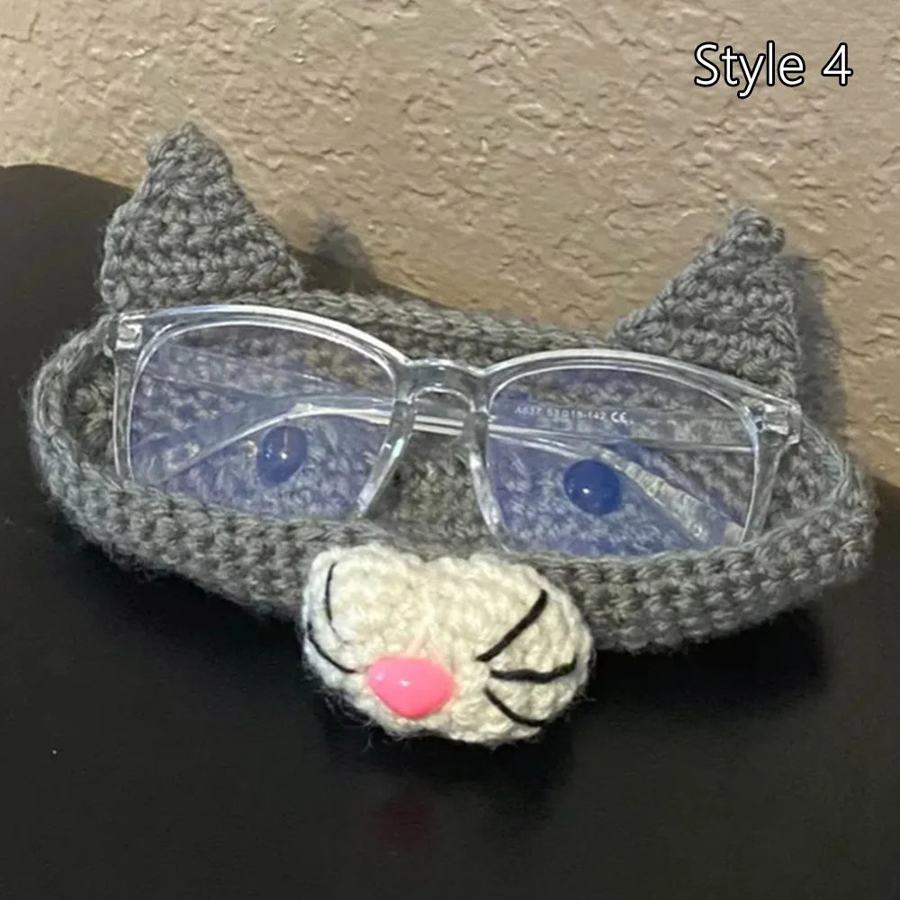 Handmade Crochet Bear Eyeglass Holder Tray – Cute Desktop Organiser & Mother's Day Gift