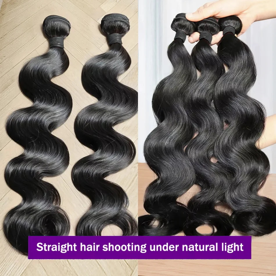 30 40 Inch 12A 14A Body Wave Human Hair Bundle Natural Black 3 4 Bundles Remy Unprocessed Virgin  Raw Human Hair Extensions