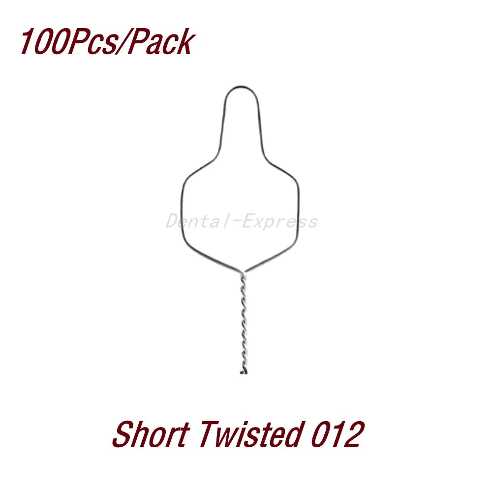 100Pcs/Pack Dental Orthodontic Kobayashi Wire Preformed Ligature Wire  Long Short Twist Weld 0.008-0.014 for Metal Bracket Brace