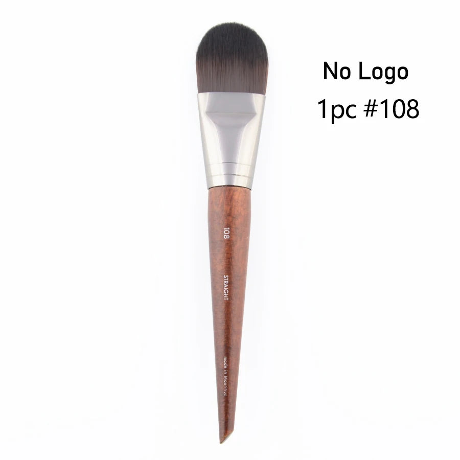 1 piece #108 Foundation Makeup brush Flat Liquid BB cream Natural wood straight Professional Face Mask Make up brushes Synthetic