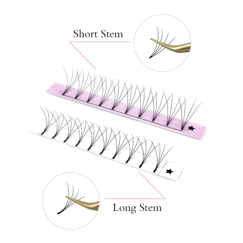 ABONNIE 3D/4D/5D/6D Long Stem Short Stem Premade Fans Russian Volume Eyelashes Extension Mink Lashes Individual Lash Extensions