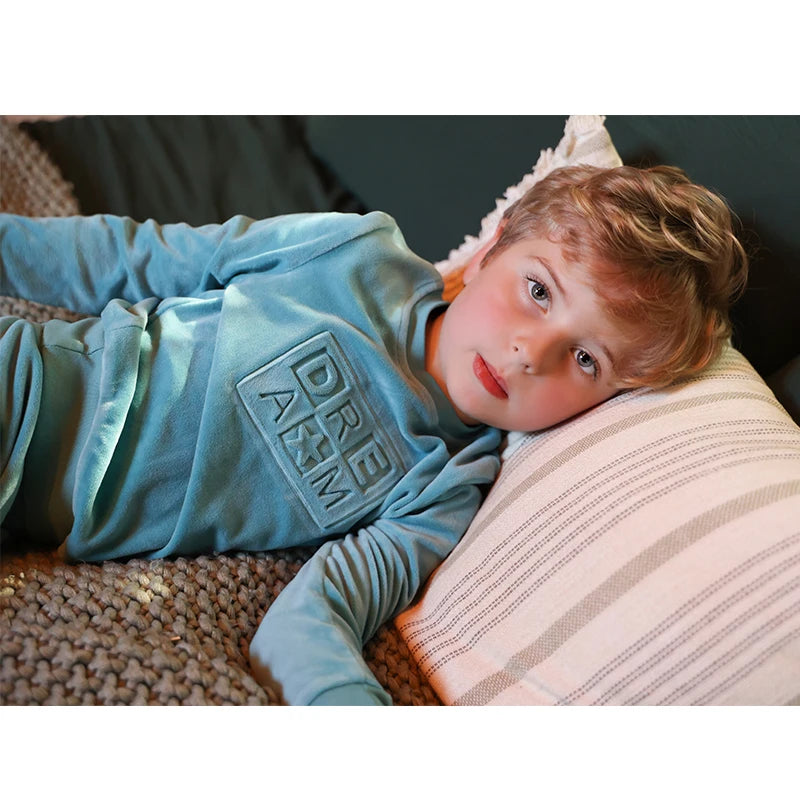 Ali Plus AW25 Kids Embossed Velour Boy And Girl Set Baby Stretchy