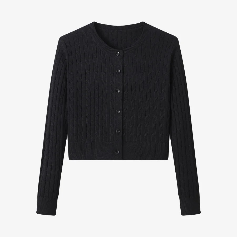 AS AW25 new design knitting cable cardigan + ribbing mockneck dress maxi length match for lady wear