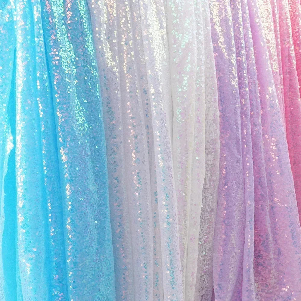 3mm Illusion Small Sequin Embroidered Fabric Stage Evening Dress Embroidered Fabric Background Tablecloth Luggage Fabric