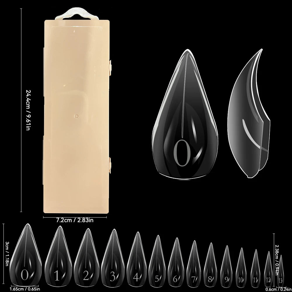 140pcs Dragon Claw Clear Dual Nail Form 3D Cat Claw Hawk Sculptural Nail Tips Full Cover Molds for Poly Nail Gel Extension